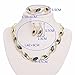 MOOCHI 18K Gold Plated Oval Beads Chain Necklace Earrings Ring Jewelry Set