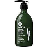 Luseta Tea Tree Shampoo with Argan Oil 16.9 Fl oz- Clarifying,Hydrating and Fighting Dandruff and Itchy Scalp - For Damaged and Oil Hair - Sulfate and Paraben Free for Men and Women