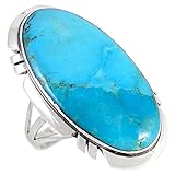 Sterling Silver 925 Genuine Turquoise Ring (9)