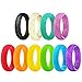 BUSHIBU Silicone Sports Ring - Fashion Durable Comfortable Antibacterial Exercise Rubber Rings Premium Medical Grade Wedding Bands for Women Kids Multicolor Styles 10Pcs