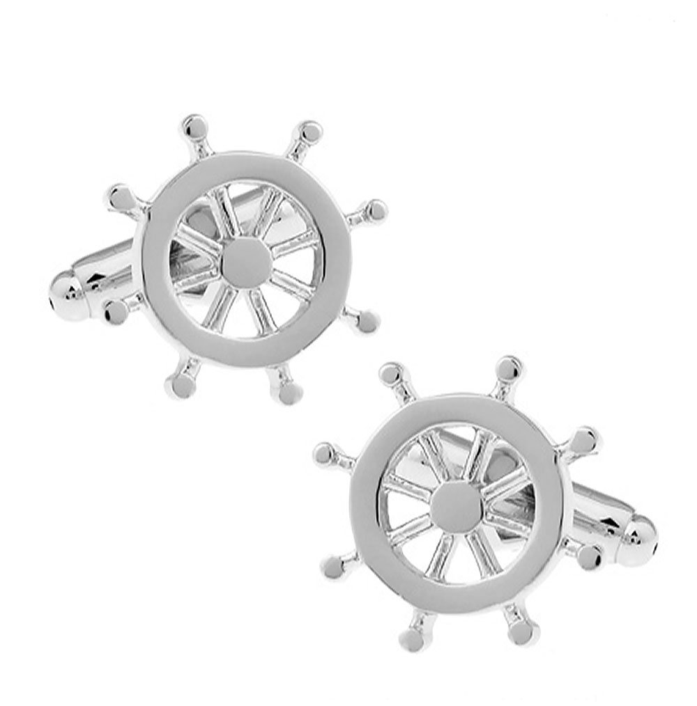 Ashton and Finch Ships Wheel Cufflinks for Men Nautical Sailing Gifts & Presents