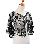 ZAKIA Women's Women's Vintage 1920s Shawl Beaded Sequin Bolero Flapper Evening Cape ZAKIA Women's Women's Vintage 1920s Shawl Beaded Sequin Bolero Flapper Evening Cape