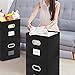 Magicfly Foldable Storage Cubes with Label Holders, Set of 6 Fabric Cloths Bins 12X 12 Inch with Handle for Home Organizer, Closet Storage Bins for Shelves, Black