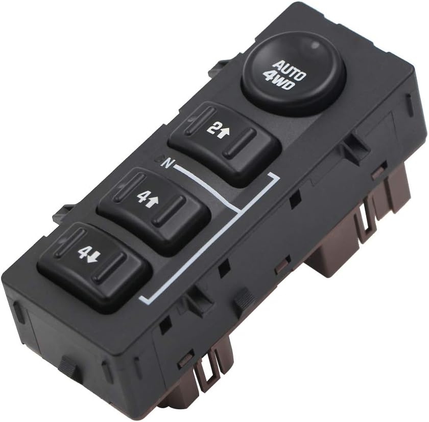 hikotor 4WD Wheel Drive Switch Replacement 4 x 4 Transfer Case Dash Selector for Cadillac Escalade Chevy Silverado Chevrolet Suburban Avalanche Tahoe GMC Yukon Fits to 15136039 15164520 19259313