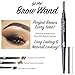 Skone Cosmetics The Original Brow Wand Eyebrow Pencil with Brush - Dual-Sided Retractable Waterproof Long-Lasting Brown Eye Brow Pencils for Women with Sleek Eyebrows - Chocolate for Brunettes
