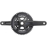 microSHIFT Sword 2X Crankset - 165mm, 10-Speed, 46/29t, 110 Asym BCD, 24mm Spindle, Black