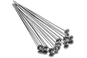 AGCFABS 20pcs 50mm Gold Flower Head Pins for Jewelry Making DIY Beads Ball Pins Needles Findings Women Jewelry Accessories Headpin (1Ancient Silver)