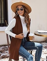 Beyove Long Vests to Wear with Leggings Two Sides