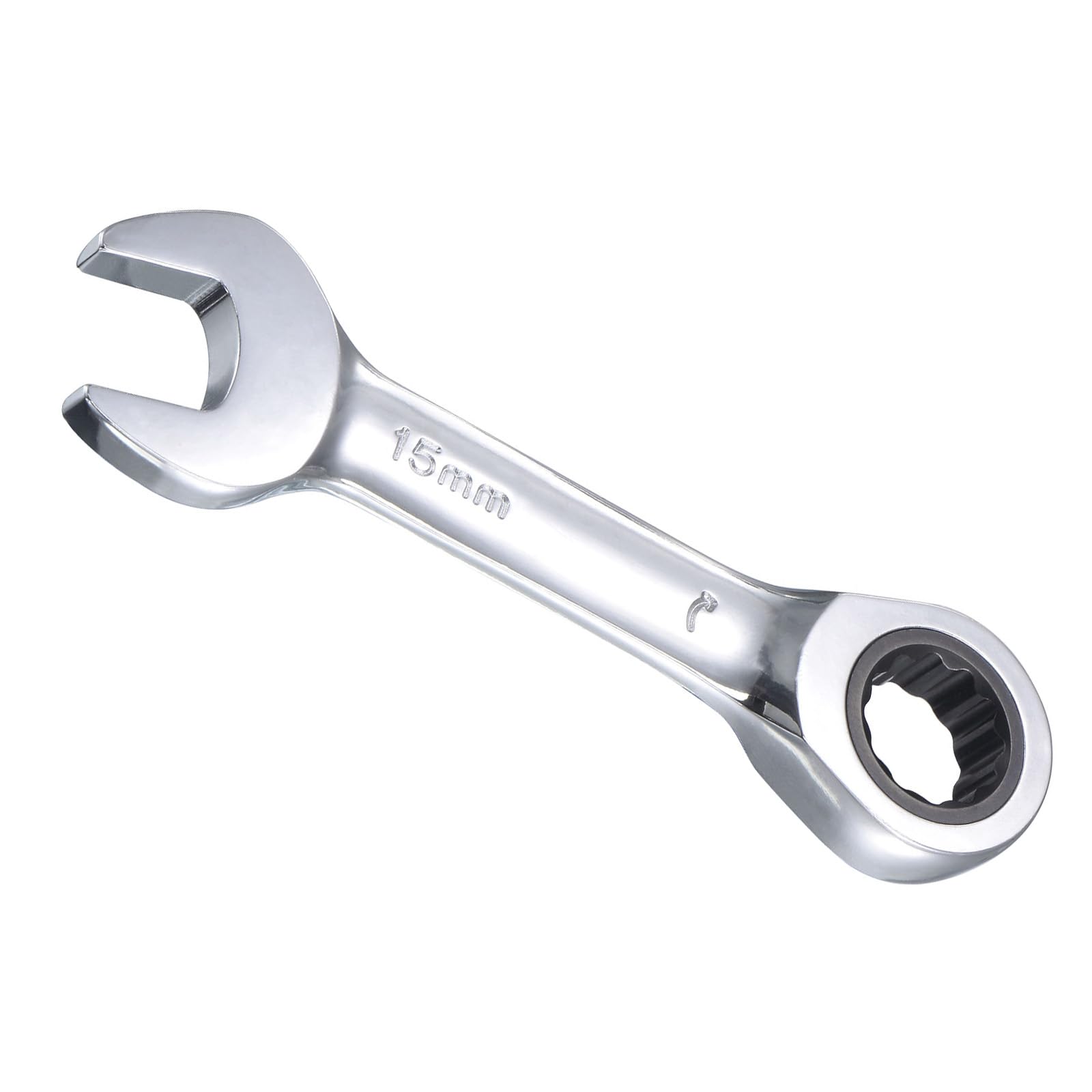 CoCud Ratcheting Wrench, 15mm Head Metric 72-Teeth, Cr-V Combination Wrench Spanner - (Applications: for Repairing Home Tasks)
