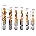 6Pcs Metric Thread M3-M10 Coated HSS Spiral Flute Metric Taps Set Metric Thread Tap Drill and Tap Bits 1/4