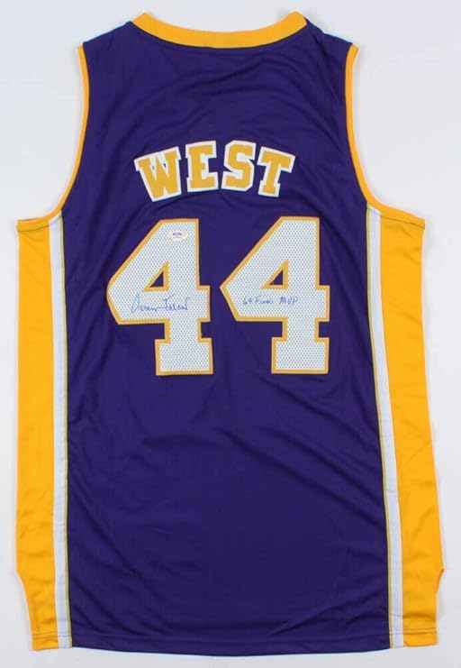 Authentic Autographed Jerry West Lakers Adidas NBA Jersey Inscribed 69