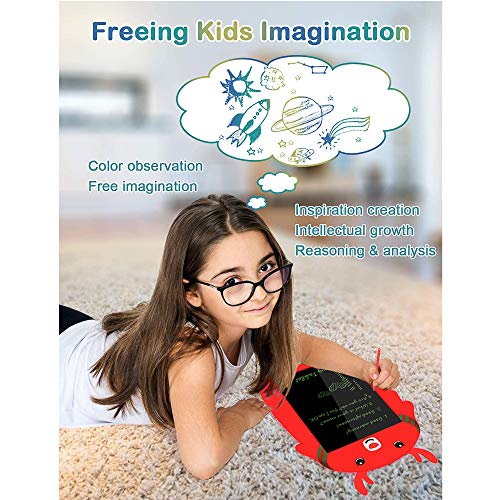 Deelife LCD Writing Tablet, 8.5Inch Elk Erasable Reusable Electronic Drawing Board, Colorful Screen Toddler Doodle Board Pad Tablet Gifts for Kids and Adults at Home, School and Office (Red)