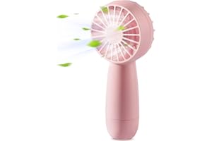 RJVW Portable Handheld Fan Mini Fan, Personal Hand Held Fan, USB Rechargeable Small Portable Fan, 3 Speeds Battery Operated Pocket Mini Fan, Powerful Makeup Eyelash Fan for Travel Beach Outdoor