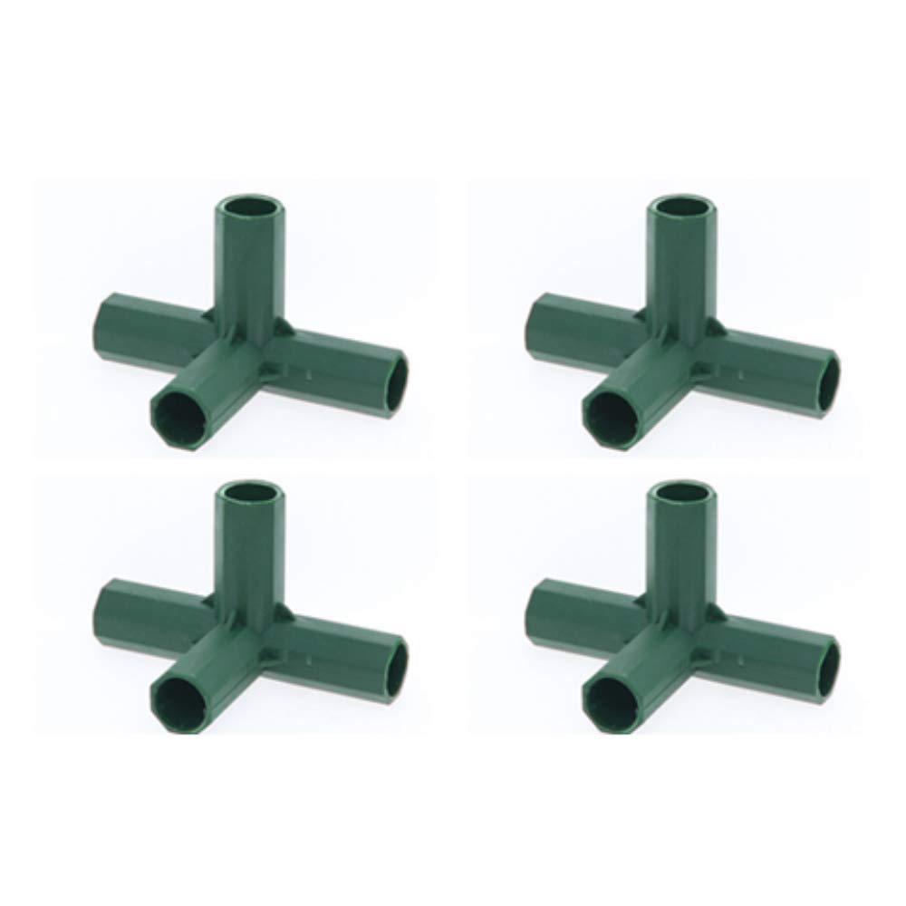 Greenhouse Frame Connectors 4pcs 16mm 5 Types PVC Connector Fittings, (Flat 3 Way, Right Angle 3 Way, Flat 4 Way, Right Angle 4 Way, 5 Way) (B)