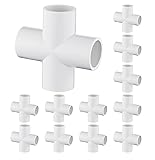 12 Pack 3/4" Cross PVC Fitting Connector, 4-Way