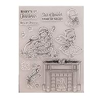 Hardli Christmas Baby Christmas Clear Stamp Silicone Cling Seal DIY Album Scrapbooking Embossing Photo Card Decor Craft Kid Children Gift,16cmx20.5cm/6.30inx8.07in