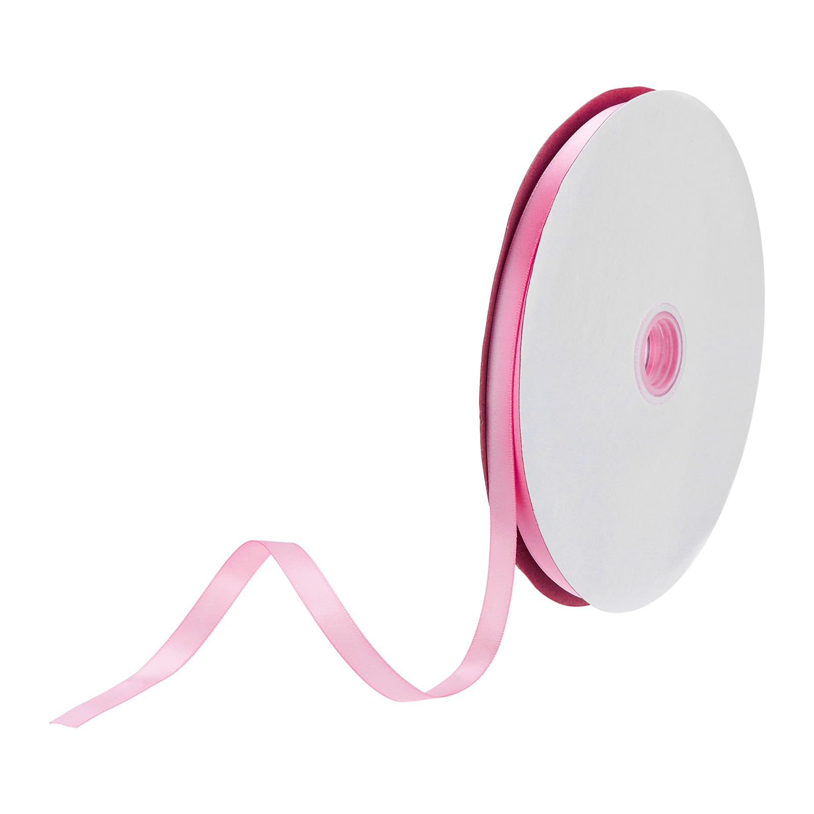 DMiotech 10mm Satin Ribbon 91m/300ft Thin Double Face Fabric Grosgrain Ribbon for Gift Wrapping Floral Hair Flower Bouquet, Pink