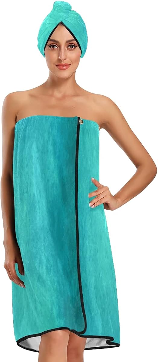 Plus Size Towel Wrap Blue Teal Color Art Watercolor Bath Sheet Towels