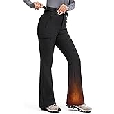 Moosehill Women's-Snow-Ski-Pants Water-Resistant Fleece Lined Winter Hiking Snowboard Thermal Insulated 5 Pockets