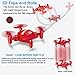 Drone for Kids Headless Mini RC Quadcopters Foldable Remote Control Helicopter Drones 2.4Ghz 6-Axis Gyro 4 Channels Indoor Flying Airplane With 3D Flip One Key Return for Beginner Drone Training (Red)