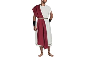 NEKIFUI Men's Toga Costume Adult Greek God Roman Party Accessories Set