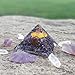 ORGONE Pyramid Amethyst The Flower Life Symbol,ORGONITE Energy Generator Crystal Quartz Point & Exquisite Gemstones & Reiki Energy