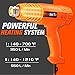REXBETI 1800W Dual Temperature Heat Gun, 140℉-1210℉(60℃-654℃) High Power Hot Air Gun, Ergonomic Body Design, 2 Nozzle Attachments, Fast Heating In Seconds, No Smoke Issue