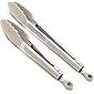 Gorilla Grip Stainless Steel Kitchen Tongs, 2 Piece Set Includes 9 and 12 Inch Locking Tong, Heat Resistant Premium…