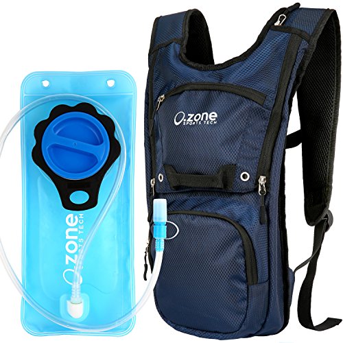 Hydration Pack with 2L BPA free water bladder. Sleek and compact with good storage volume. O.ZONE EDGE Hydration Pack. Great for Hiking, Running, Biking, Adults, Men, Women, Kids