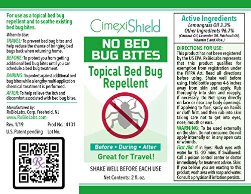 image for RxBioLabs Bed Bug Repellent for Skin - Cimexishield Organic Non-Toxic 