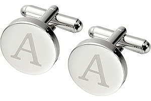 PATIKIL Men Cufflinks, Initial Cufflinks for Men Classic Alphabet Letter A Copper Round Men Cuff Links 26 Letters A-Z for Fat