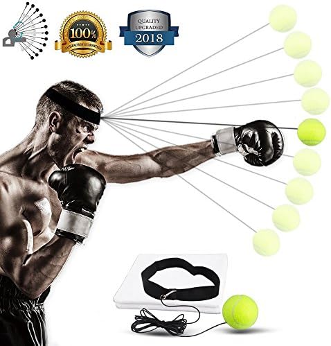 YaBland Fight Ball Reflex, Boxing Fight Ball with Head Band for Boxing Reflex Training Exercise to Improve Reactions and Speed,Boxing Gym Equipment for Both Training and Fitness with Sports Towel
