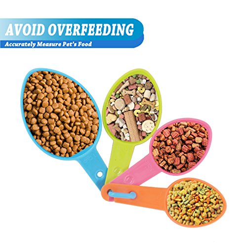 HINMAY Pet Food Scoops Plastic Measuring Cups Set for Dog Cat and Bird Food (Random Color