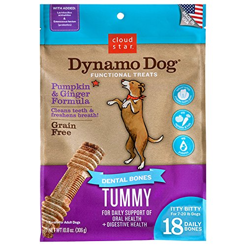 Cloud Star 18 Count Dynamo Dog Functional Dental Bones Tummy Pet Treat, Itty Bitty