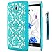 Style4U HTC 510 Case, HTC Desire 510 [Teal] Flower Damask Design Slim Fit Case Cover with 1 Stylus and 1 HD Clear Screen Protector [Teal]