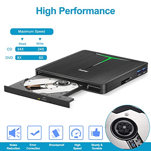 External CD DVD Drive,USB 3.0 Type C Portable CD/DVD +/RW Burner CD