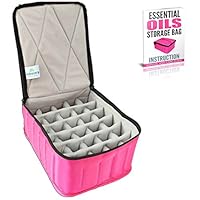 Premium 30 Bottle Essential Oil Carrying Case for 30ml, 15ml, 10ml, 5ml Bottles - Sturdy Storage Travel Bag with Adjustable Spacing for Roller and Dropper Bottles, Diffuser Lockets, Pads