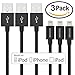 IWAVION 3Pack 3ft 8pin Lightning Cable Charging Cables USB Charger Cord for Apple iphone se, 7,7 plus, 6s, 6s plus, 6plus, 6,5s 5c 5,iPad Mini, Air, iPad5,iPod. Compatible with iOS9 - Black