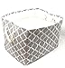 ECOHIP Large Storage Basket, Decorative Cloth Bin, Collapsible Foldable Fabric Cube, Laundry Hamper Grey