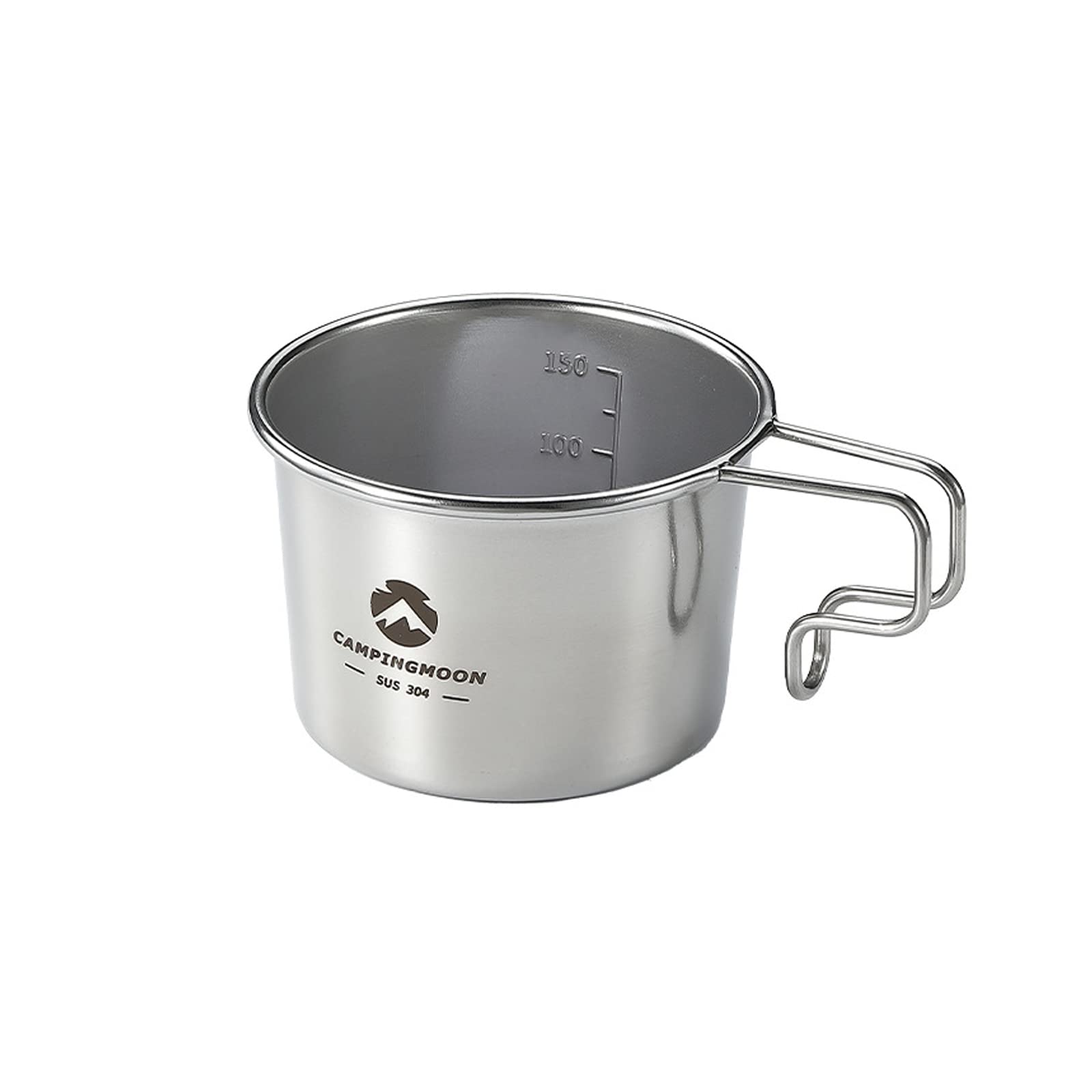 Campingmoon Stainless Steel Camping Sierra Coffee Cup Lightweight Compact Camping Mug Table Cookware with Folding Handle S180