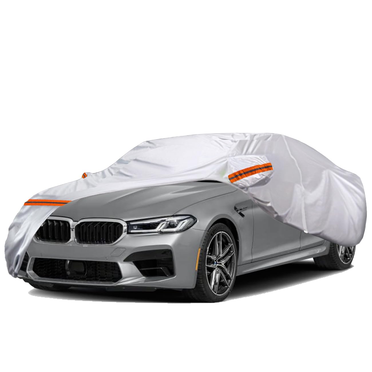 Photo 1 of TUCAREST 6 Layers Full Car Cover for Sedan/Wagon/Coupe/Hatchback - Waterproof, Insulated, Anti-UV, Snow-Proof, Anti-Wind, All-Weather, Thickened Protection, up to 198 in