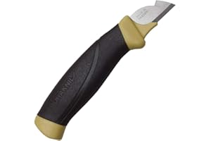 Morakniv Craftline Electrician Trade Knife with Sandvik Stainless Steel Blade and Plastic Sheath, 1.3-Inch, Grey and yellow