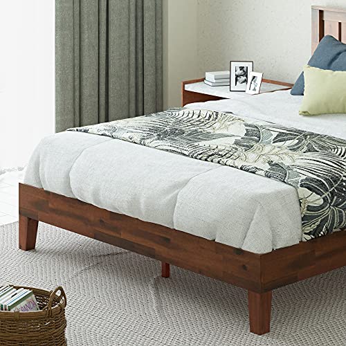 ZINUS Vivek Deluxe Wood Platform Bed Frame with Headboard / Wooden Slat Support / No Box Spring Needed / Easy Assembly, Queen