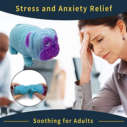 Squishies (2 Pack) Sensory Fidget Toys Set in The Chubby Puppy Pug Shaped for Decompression to Adult and Kids Tear-Resistant Ideal Stress and Anxiety Relief for Kids, Boys and Girls
