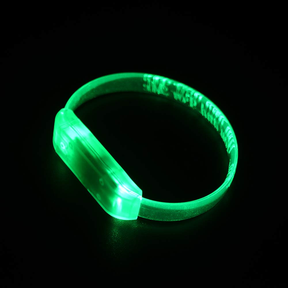 LED Bracelet Sound Activated Light-up Wristband, Adult Size, The Motion and Sound LED Flashing Bracelets React to The Fast Movement and The Beats from The Music