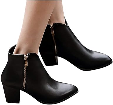 round toe leather booties
