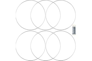 MJRASG 6 Pack Floral Hoop 20 Inch Metal Rings for Crafts Macrame Rings Hoop Wreath Dream Catcher Rings DIY Wreath Candle Rings Wreaths Craft Hoops Big Floral Ring for DIY Centerpiece Table Decoration, Silver