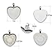 30 Counts Heart Bezels Silver Pendant Trays With 30 Counts Glass Cabochon Heart Dome Tiles For Jewelry Making, 60 Counts by SHXSTORE