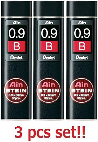 [3 set!!!] Pentel Mechanical pencil core replacement Ain Stein 0.9mm B 40leads×3 C279-B from Japan