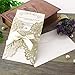 Hosmsua 20PCS 5.12 x 7.3'' Glitter Laser Cut Flora Wedding Invitation with Ribbons and Envelopes for Wedding Bridal Shower Engagement Sweet 16 Birthday (Champagne Glitter)